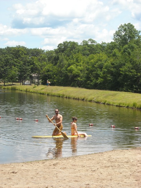 Paddle boarding two-person paddle boarding