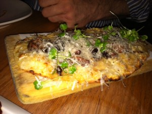 One of two flatbreads