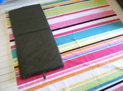 Use your cushion to measure the fabric for your cover