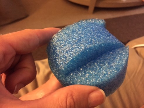 Glue the pool noodle pieces together to form a sphere.